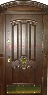 Хорошая стальная арочная дверь с декоративным элементом ДА-23 в Фрязино