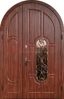 Арочная двухстворчатая стальная дверь Винорит ДА-54 в Фрязино