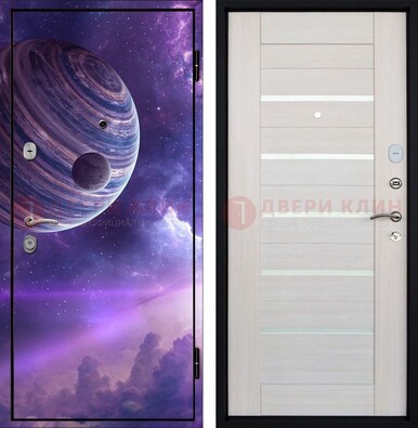 Стальная дверь с фотопечатью планеты ДФ-19 в Фрязино