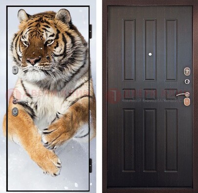 Металлическая дверь с фотопечатью тигра ДФ-1 в Фрязино