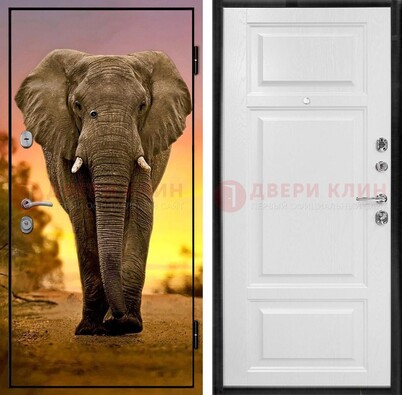 Металлическая дверь с фотопечатью слона ДФ-30 в Фрязино
