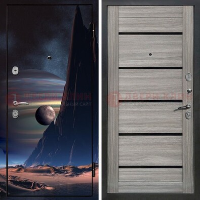 Стальная дверь с фотопечатью космоса ДФ-49 в Фрязино