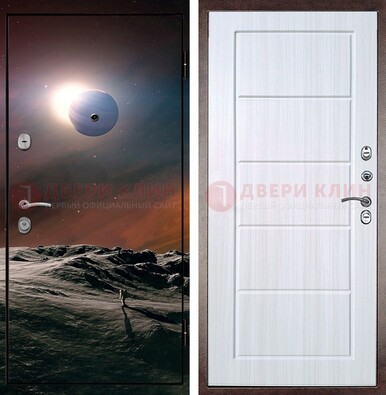 Стальная дверь с фотопечатью планет ДФ-8 в Фрязино