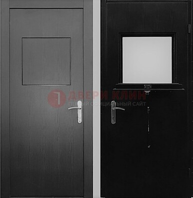 Черная стальная дверь в кассу ламинат внутри ДКС-3 в Фрязино