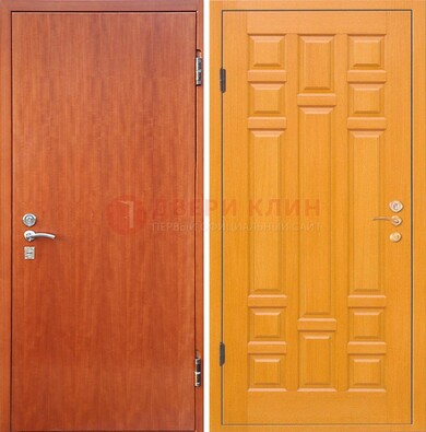 Оранжевая входная дверь с ламинатом МДФ внутри ДЛ-21 в Фрязино