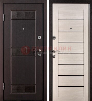 Темная стальная дверь с МДФ ДМ-147 для улицы в Фрязино