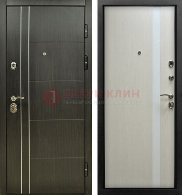 Морозостойкая темная металлическая дверь с МДФ ДМ-164 в Фрязино