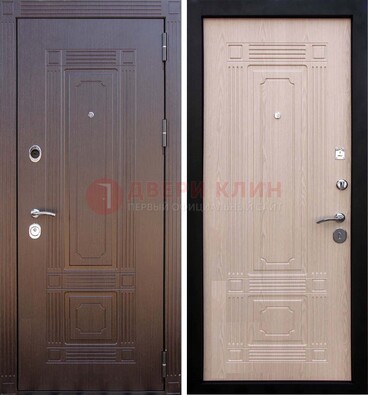 Коричневая входная дверь с МДФ ДМ-173 для кирпичного дома в Фрязино