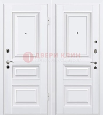 Белая металлическая дверь с МДФ ДМ-179 в Фрязино