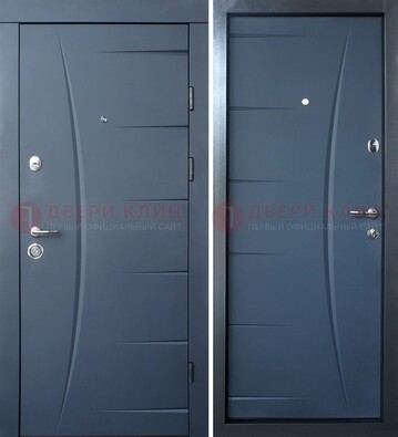 Серая входная дверь с фигурной фрезеровкой МДФ ДМ-213 в Фрязино