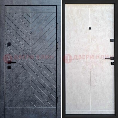 Серая железная дверь с филенчатой МДФ ДМ-217 в Фрязино