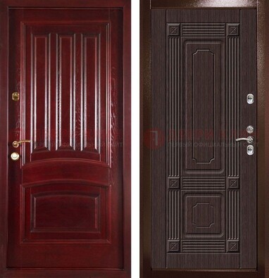 Красная стальная дверь с филенчатой МДФ ДМ-398 в Фрязино