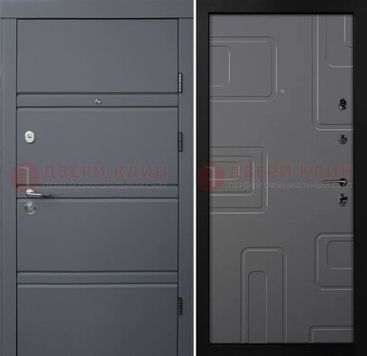 Серая металлическая дверь с МДФ в квартиру ДМ-485 в Фрязино