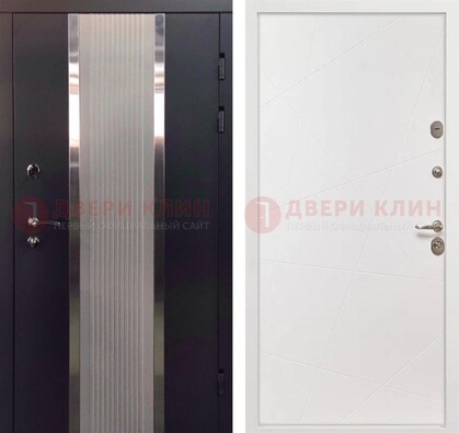 Темная металлическая дверь в квартиру МДФ с двух сторон ДМ-512 в Фрязино