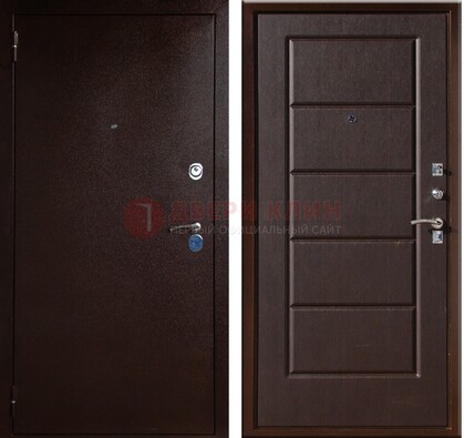 Темная входная дверь с порошковым окрасом ДП-113 в Фрязино