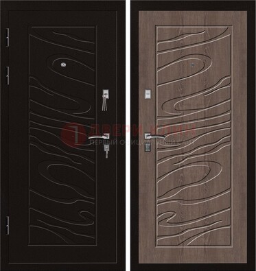 Темная железная дверь с порошковым окрасом ДП-127 в Фрязино