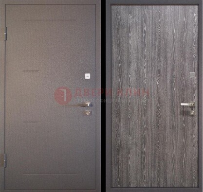 Серая металлическая дверь с порошковым напылением ДП-148 в Фрязино