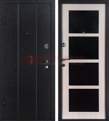 Черная металлическая дверь с порошковым напылением ДП-176 в Фрязино