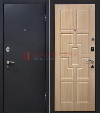 Черная железная дверь с порошковым покрытием ДП-187 в Фрязино