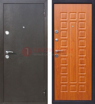 Коричневая стальная дверь с порошковым напылением ДП-202 в Фрязино