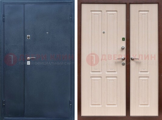 Двустворчатая стальная дверь с порошковым напылением и МДФ ДП-239 в Фрязино