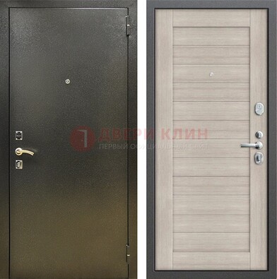 Стальная темно-серая дверь с порошковой отделкой и МДФ панелью ДП-278 в Фрязино