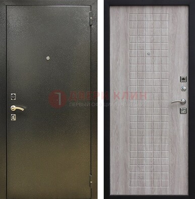 Железная темная дверь с порошковым покрытием и филенчатой МДФ ДП-297 в Фрязино