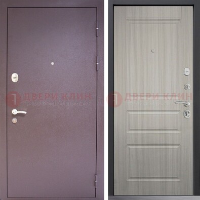 Темная стальная дверь с порошковым окрасом и МДФ ДП-310 в Фрязино