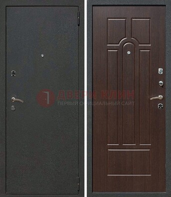 Черная металлическая дверь с порошковым окрасом ДП-47 в Фрязино