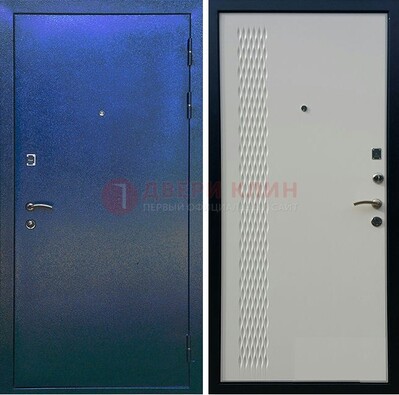 Синяя железная дверь с порошковым напылением ДП-49 в Фрязино