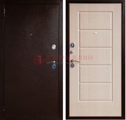 Коричневая металлическая дверь с порошковым окрасом ДП-92 в Фрязино