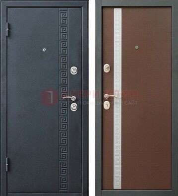Черная стальная дверь с порошковым напылением ДП-9 в Фрязино