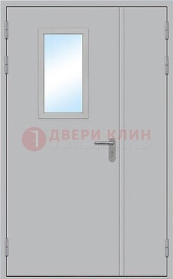 Белая входная техническая дверь со стеклянной вставкой ДПП-10 в Фрязино