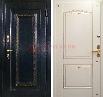 Парадная дверь с золотистым декором ДПР-3 в квартиру в Фрязино