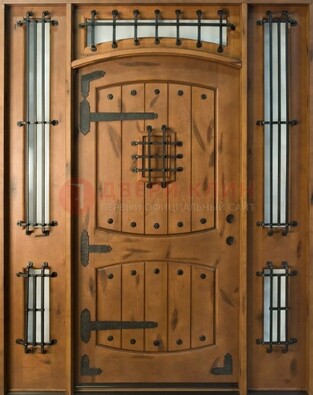 Парадная дверь с коваными элементами ДПР-68 в коттедж в Фрязино