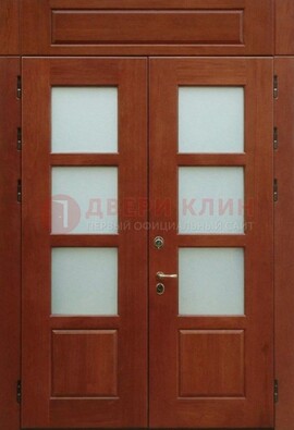 Металлическая парадная дверь со стеклом ДПР-69 для загородного дома в Фрязино