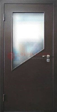 Стальная дверь со стеклом ДС-5 в кирпичный коттедж в Фрязино