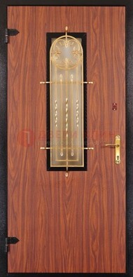 Дополнительная дверь со стеклом и золотой ковкой ДСК-16 в Фрязино