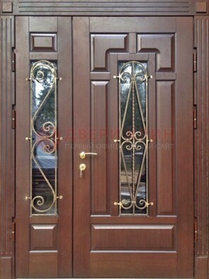 Стальная распашная дверь Винорит стекло и ковка ДСК-274 в Фрязино