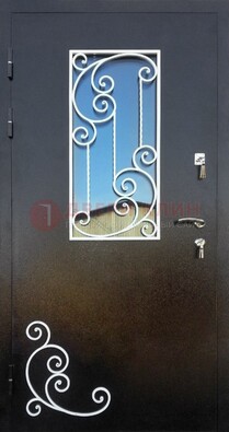 Входная дверь Порошок со стеклом и ковкой ДСК-278 в Фрязино