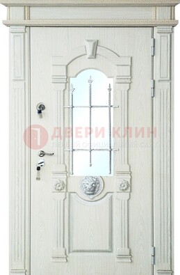 Герметичная входная дверь со стеклом и ковкой с украшением ДСК-64 в Фрязино