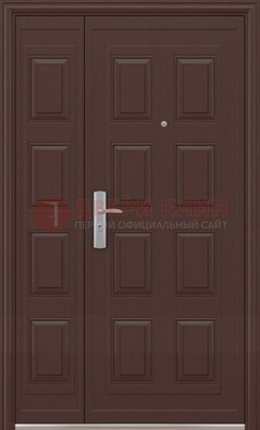 Коричневая железная тамбурная дверь ДТМ-37 в Фрязино