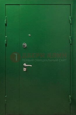 Зеленая распашная тамбурная дверь Порошок ДТМ-47 в Фрязино