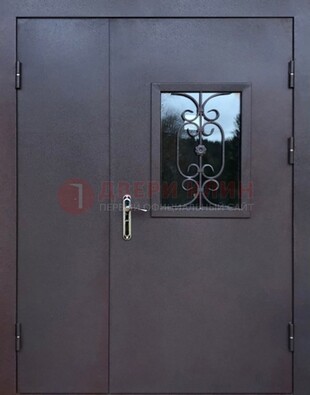 Тамбурная дверь Порошок со стеклом и ковкой ДТМ-48 в Фрязино