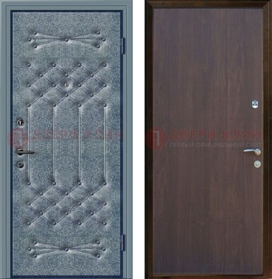 Серая металлическая дверь с винилискожей ДВ-35 в Фрязино
