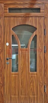 Коричневая классическая входная дверь с виноритом ДВТ-66 в Фрязино