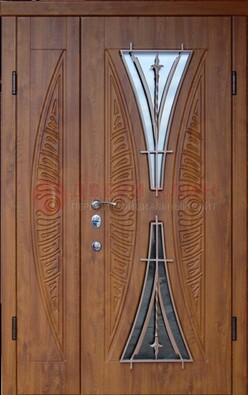 Входная классическая дверь с терморазрывом и коричневым МДФ ДВТ-76 в Фрязино