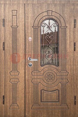 Железная классическая дверь с терморазрывом и рисунком ДВТ-77 в Фрязино