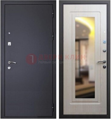 Черная металлическая дверь с зеркалом ДЗ-26 в Фрязино
