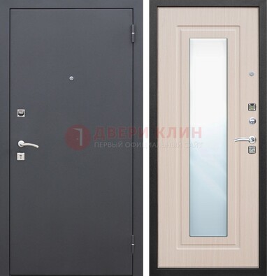 Черная входная дверь с зеркалом МДФ внутри ДЗ-31 в Фрязино